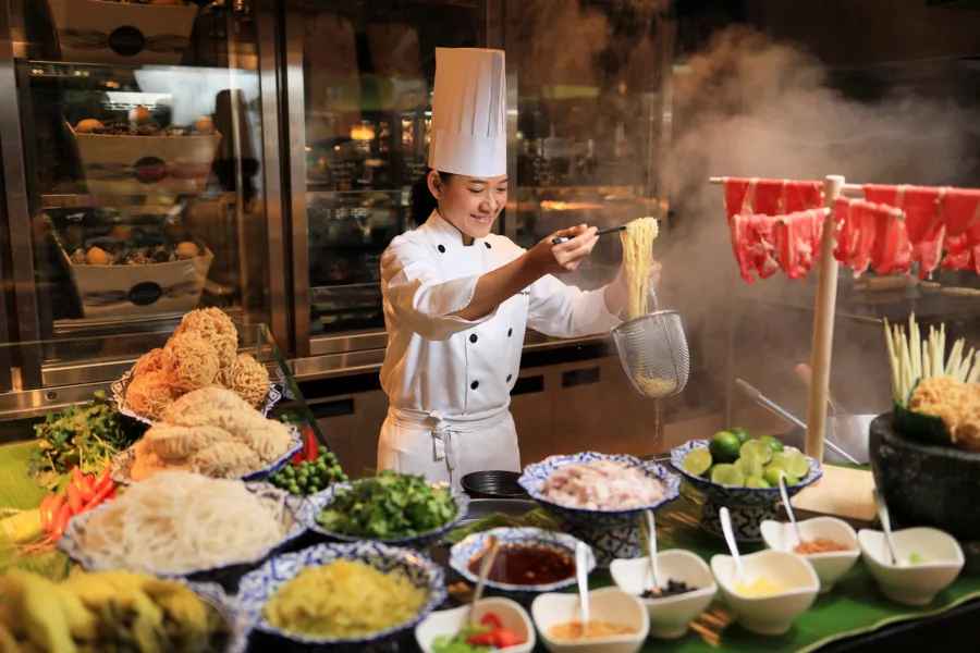 live cooking station